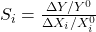 S_i = \frac{\Delta Y / Y^0}{\Delta X_i / X_i^0}
